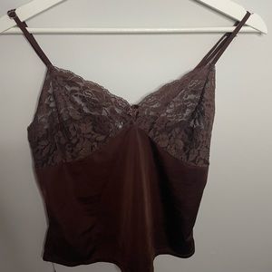 Brown Lace/Satin Cami size small